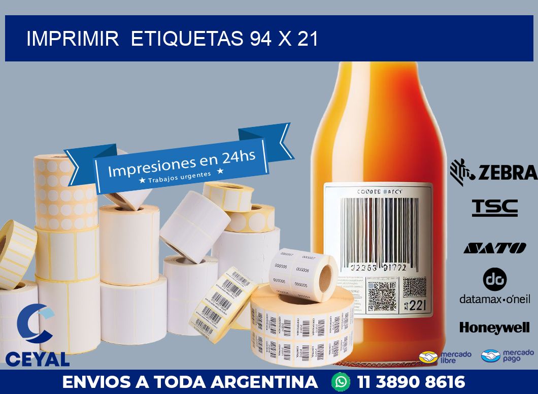 IMPRIMIR  ETIQUETAS 94 x 21