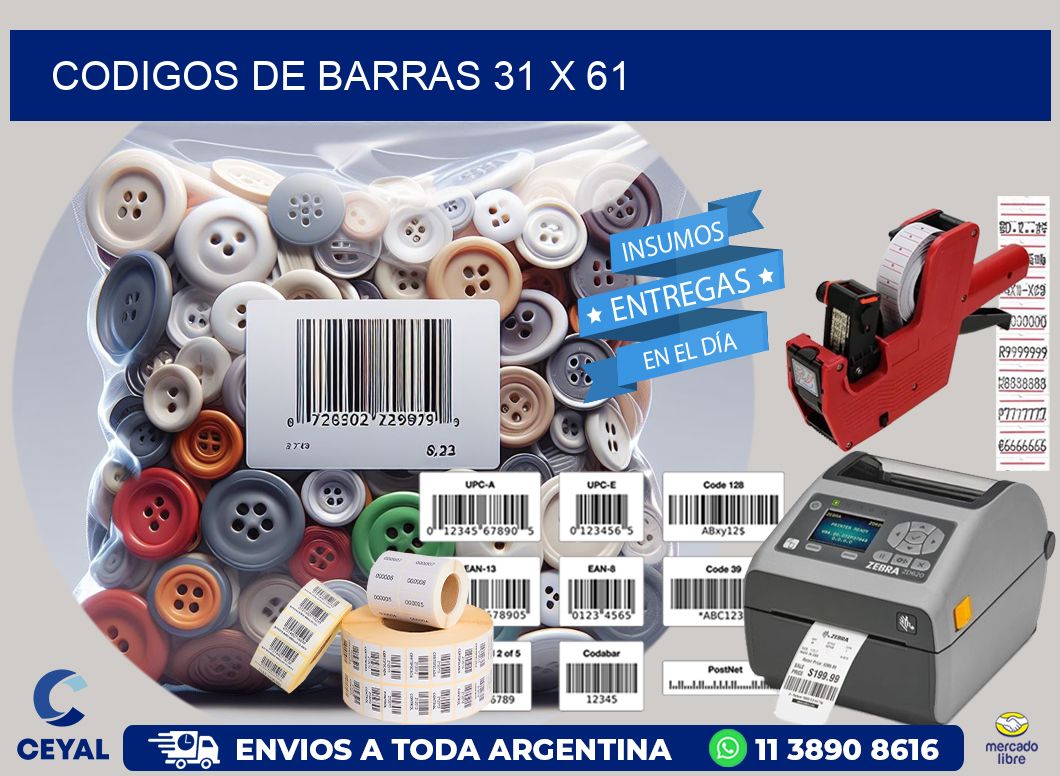 codigos de barras 31 x 61