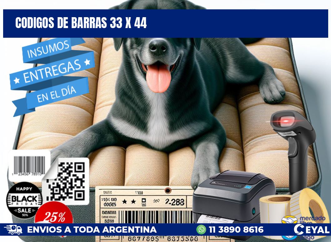 codigos de barras 33 x 44