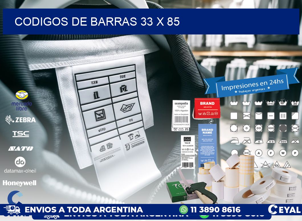 codigos de barras 33 x 85