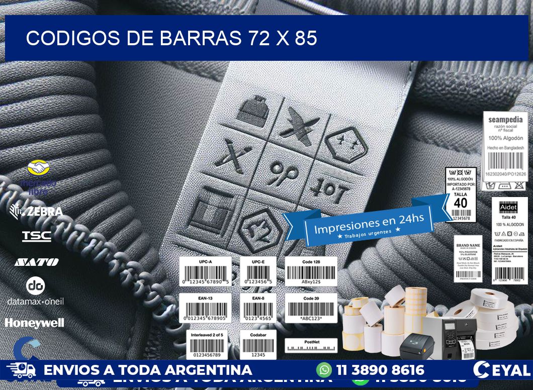 codigos de barras 72 x 85