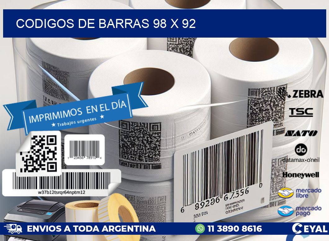 codigos de barras 98 x 92