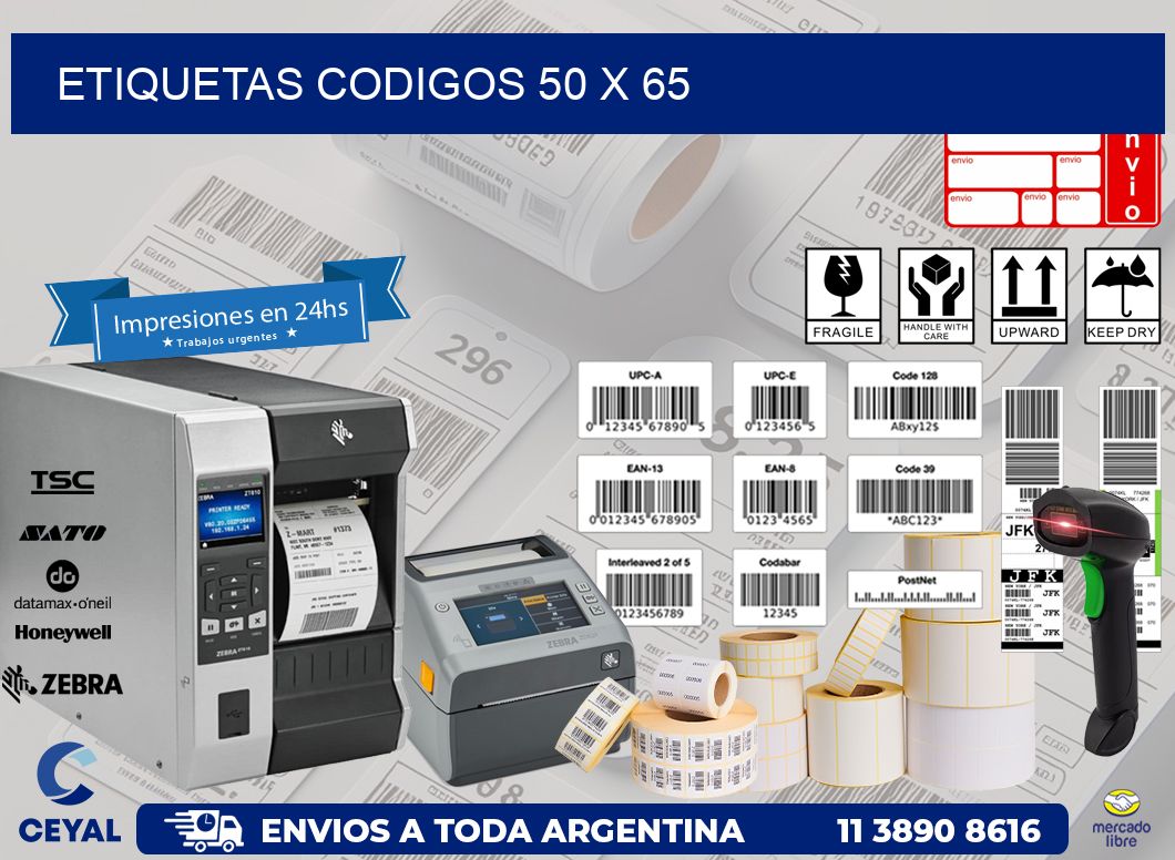 etiquetas codigos 50 x 65