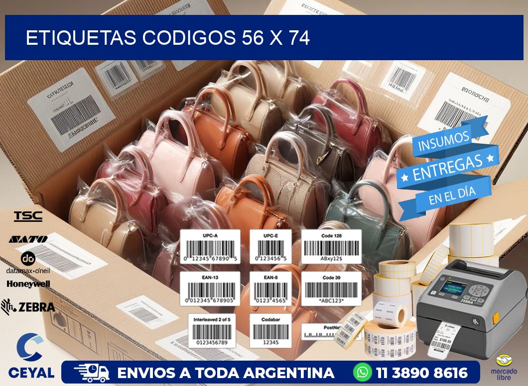 etiquetas codigos 56 x 74