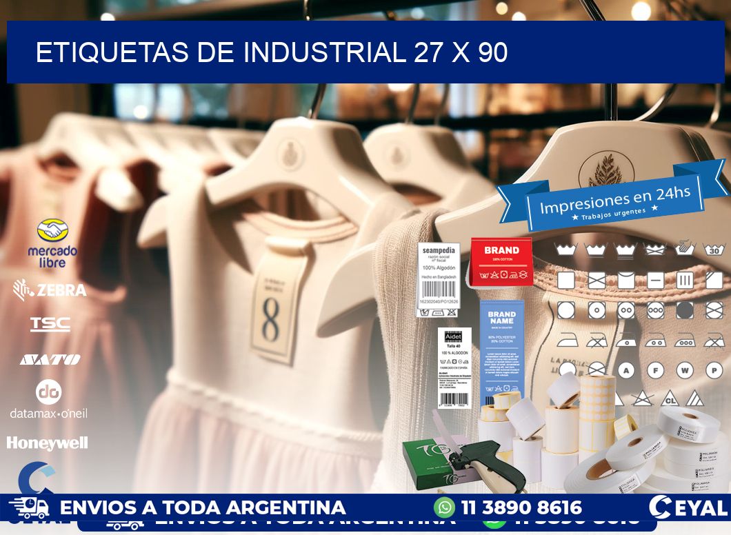 etiquetas de industrial 27 x 90
