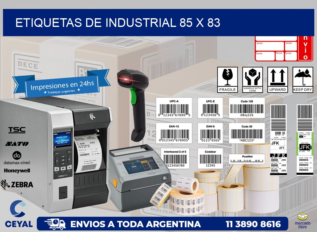etiquetas de industrial 85 x 83