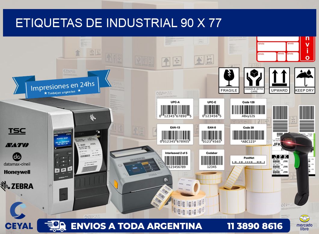 etiquetas de industrial 90 x 77