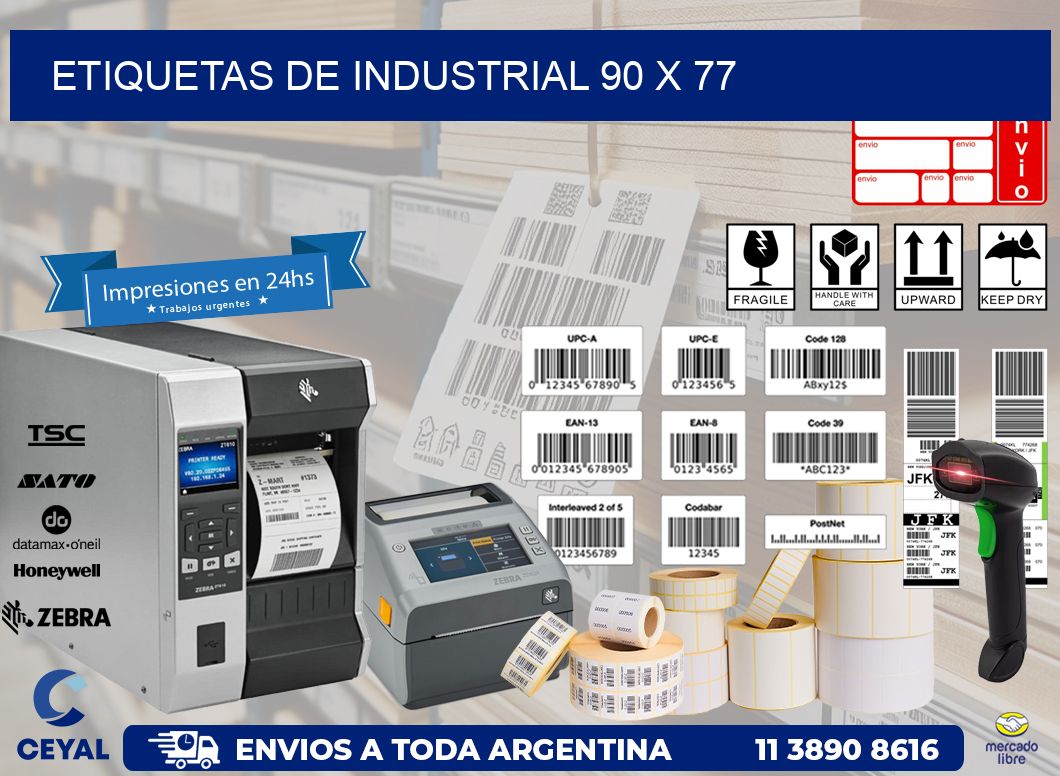 etiquetas de industrial 90 x 77