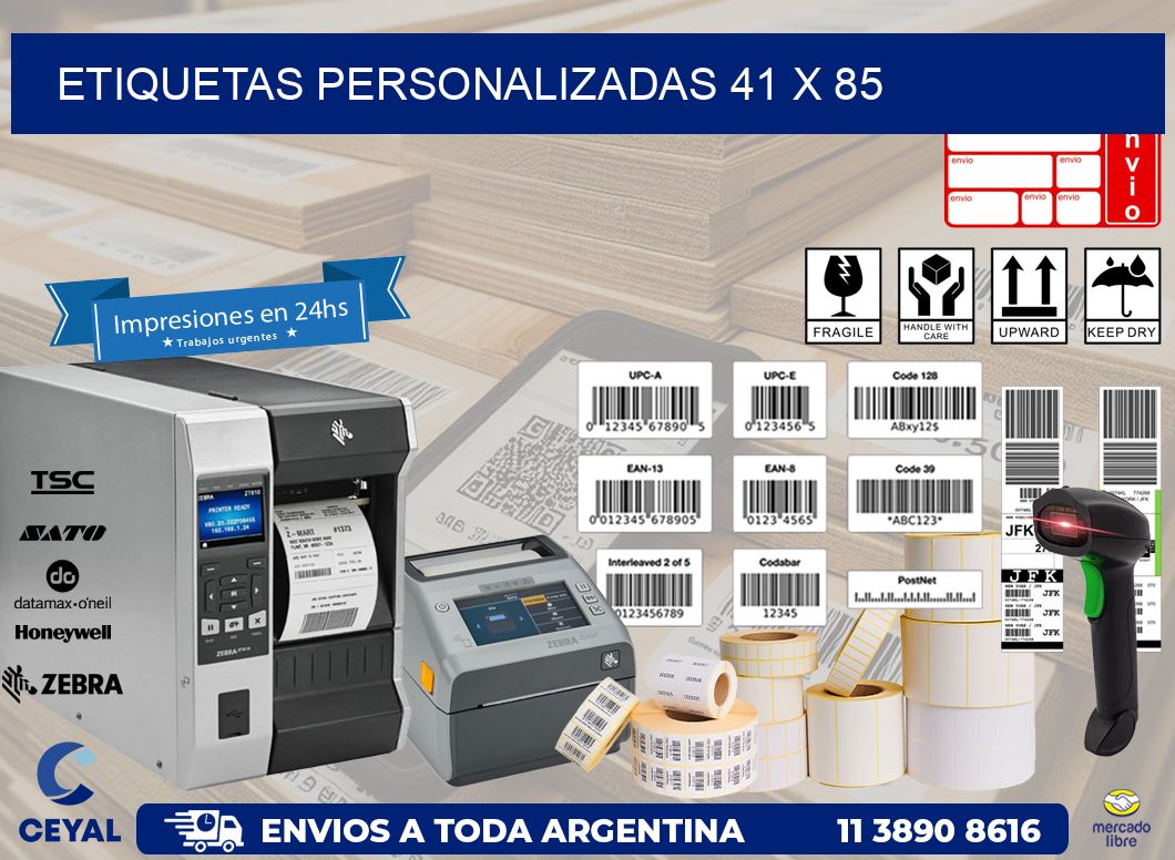 etiquetas personalizadas 41 x 85