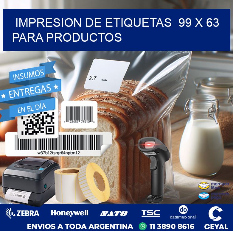 impresion de etiquetas  99 x 63  para productos
