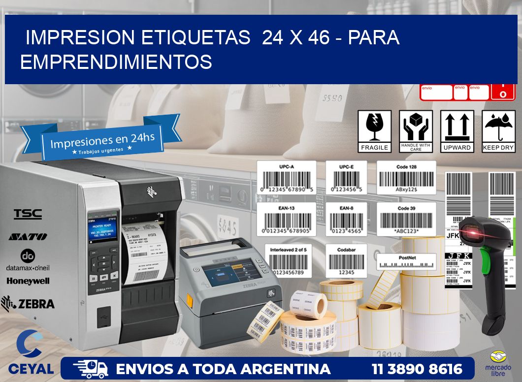 impresion etiquetas  24 x 46 - para emprendimientos