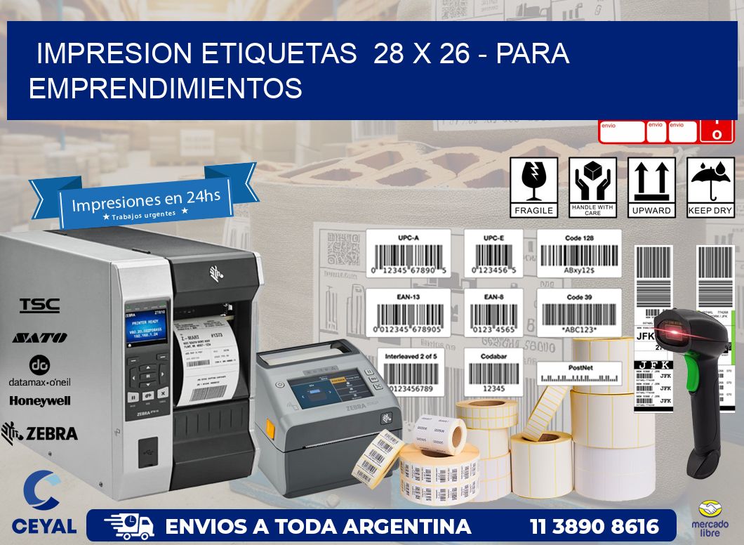 impresion etiquetas  28 x 26 - para emprendimientos