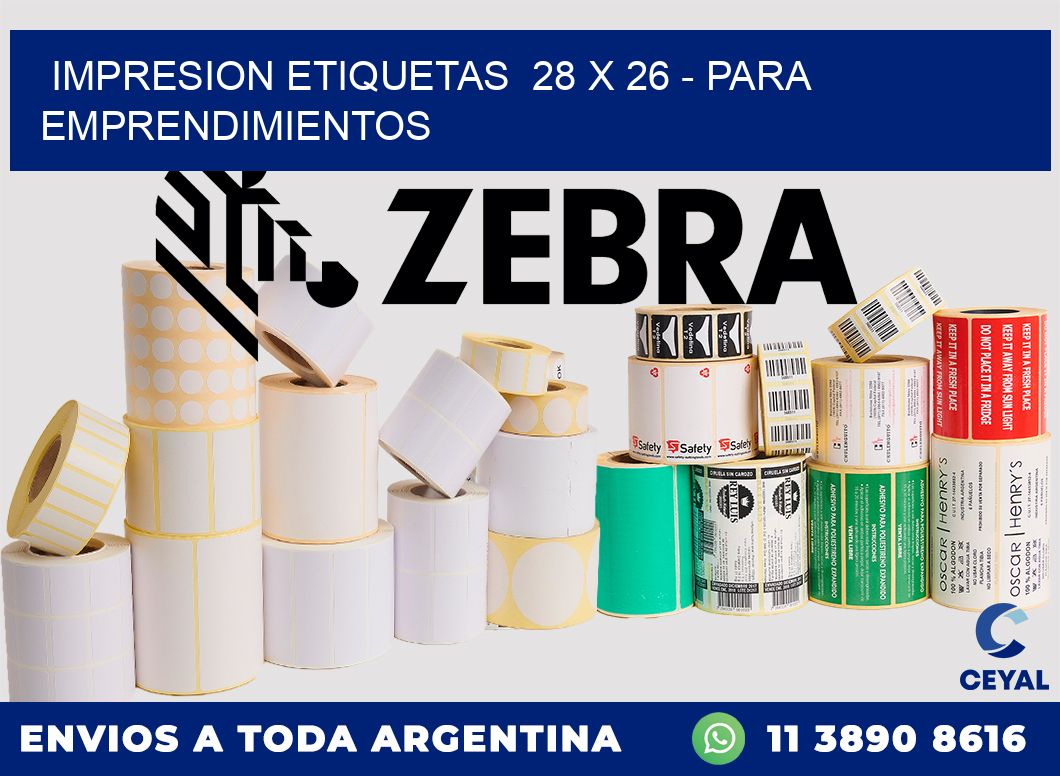 impresion etiquetas  28 x 26 - para emprendimientos