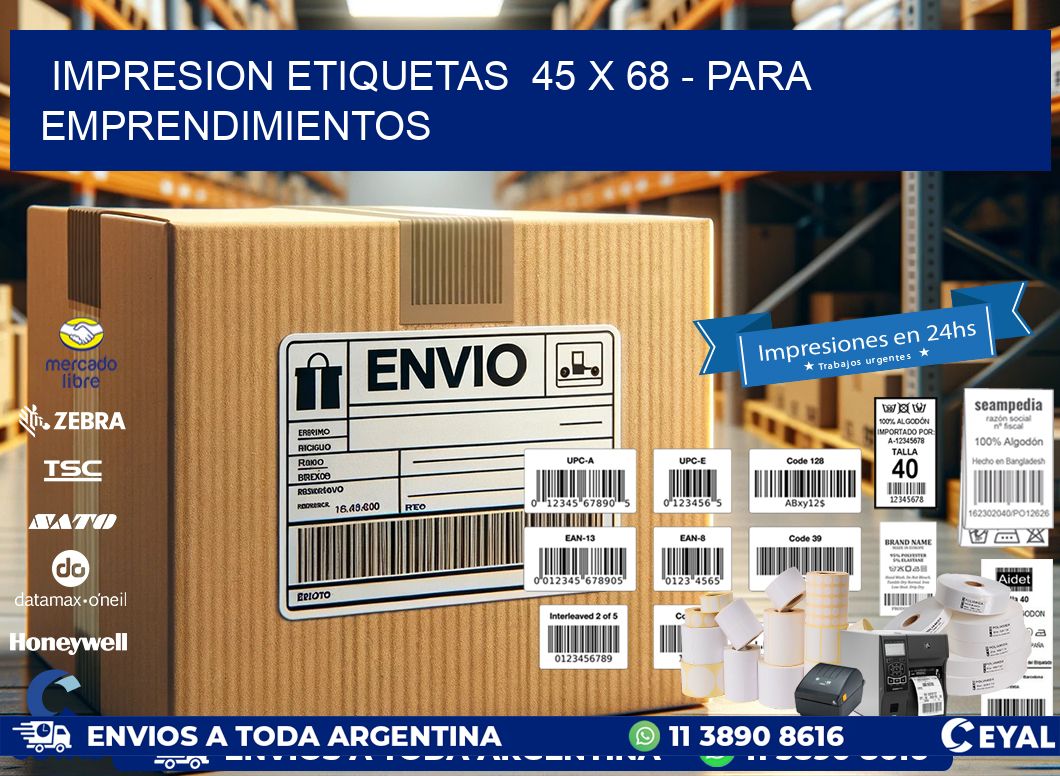 impresion etiquetas  45 x 68 - para emprendimientos