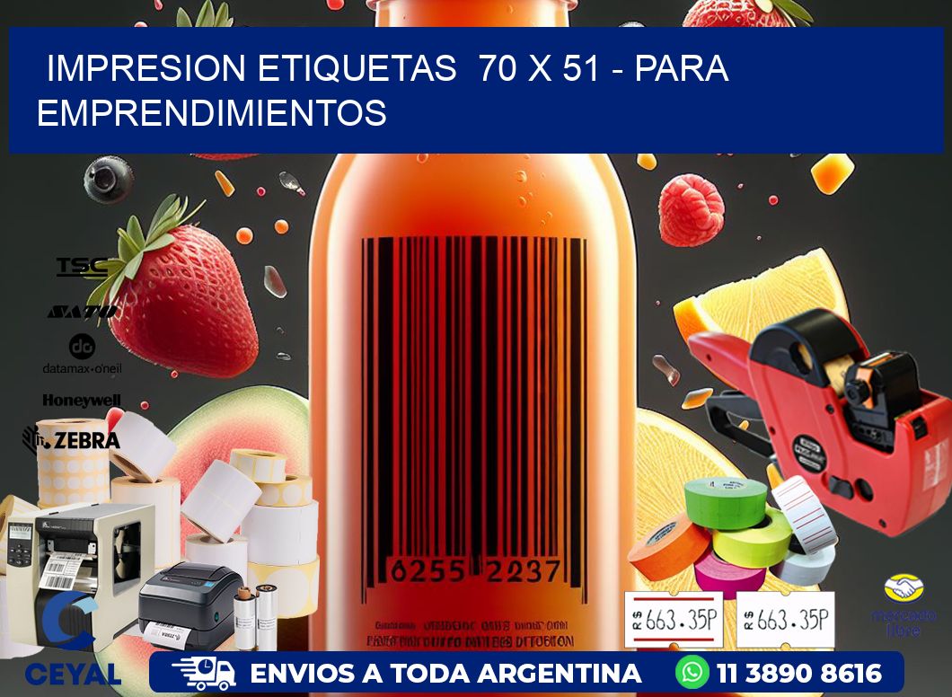 impresion etiquetas  70 x 51 - para emprendimientos