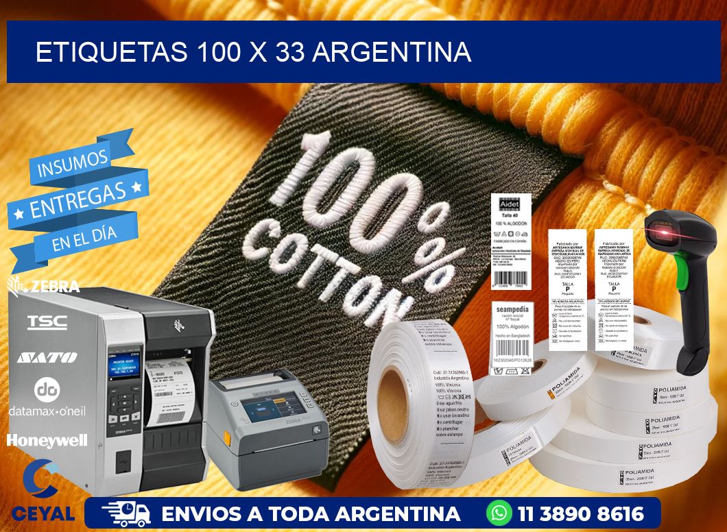 ETIQUETAS 100 x 33 ARGENTINA