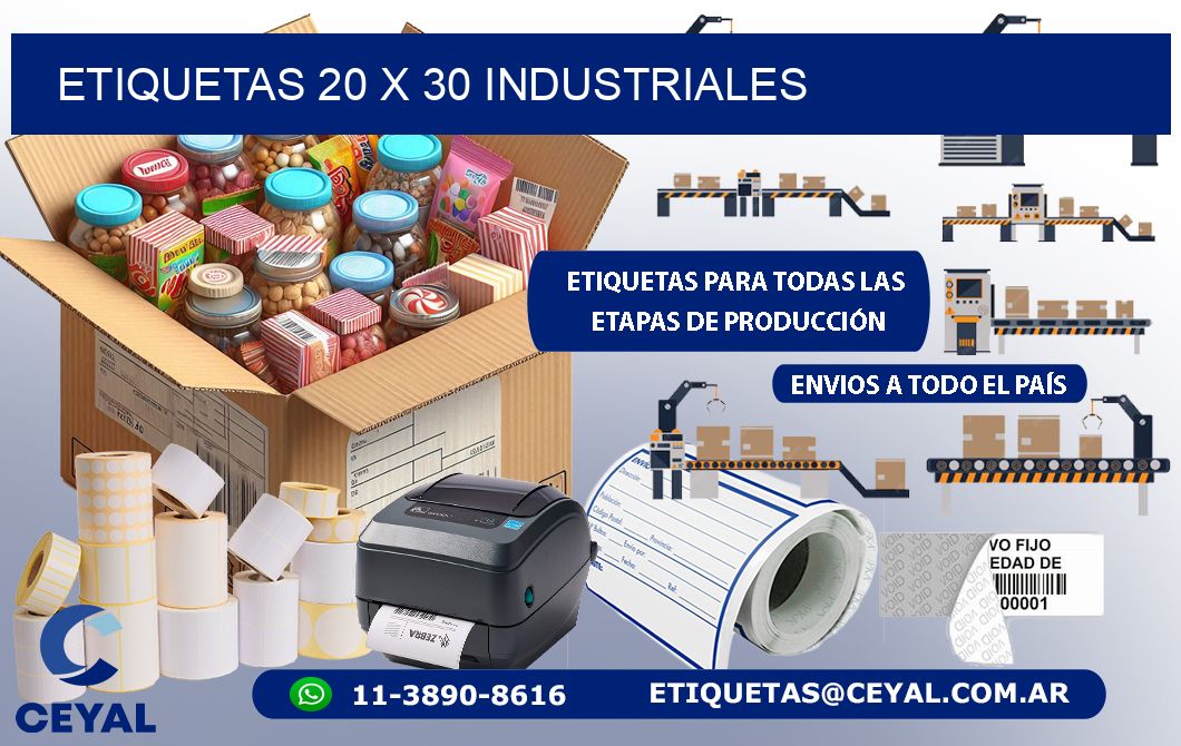 ETIQUETAS 20 x 30 INDUSTRIALES