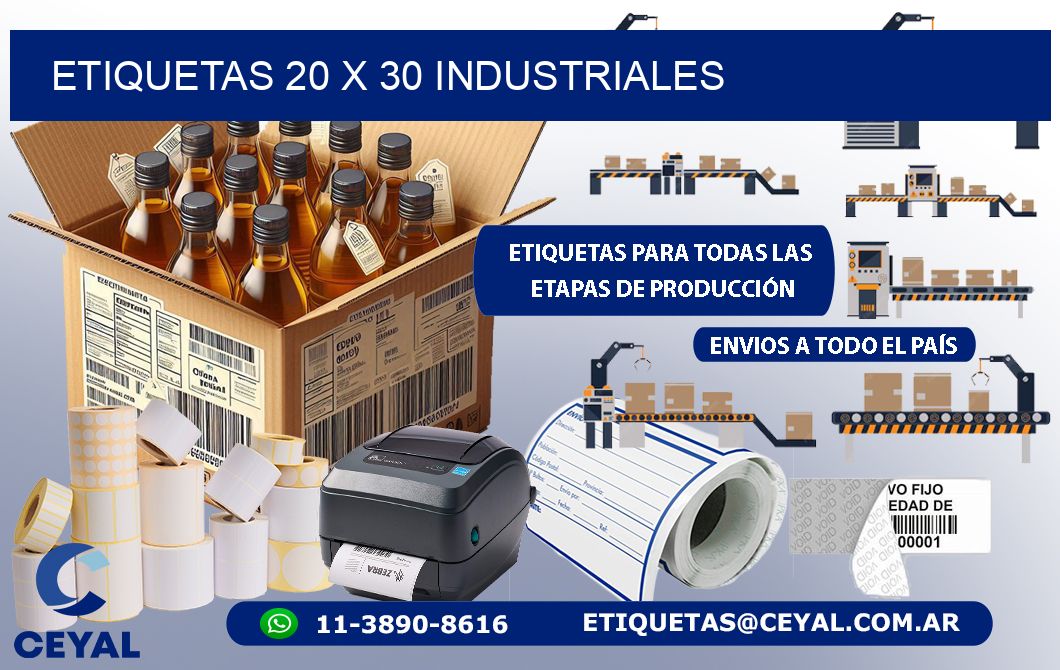 ETIQUETAS 20 x 30 INDUSTRIALES