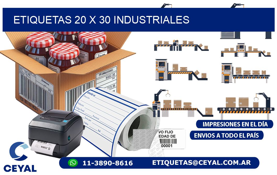 ETIQUETAS 20 x 30 INDUSTRIALES