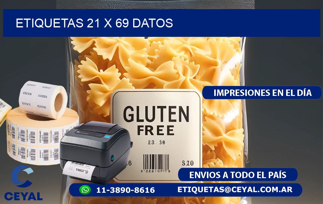ETIQUETAS 21 x 69 DATOS