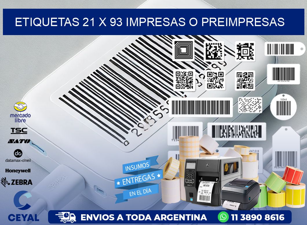ETIQUETAS 21 x 93 IMPRESAS O PREIMPRESAS