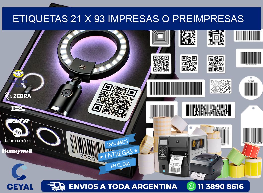 ETIQUETAS 21 x 93 IMPRESAS O PREIMPRESAS