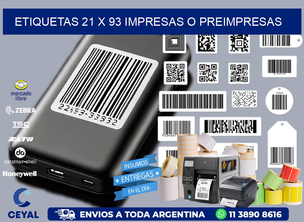 ETIQUETAS 21 x 93 IMPRESAS O PREIMPRESAS