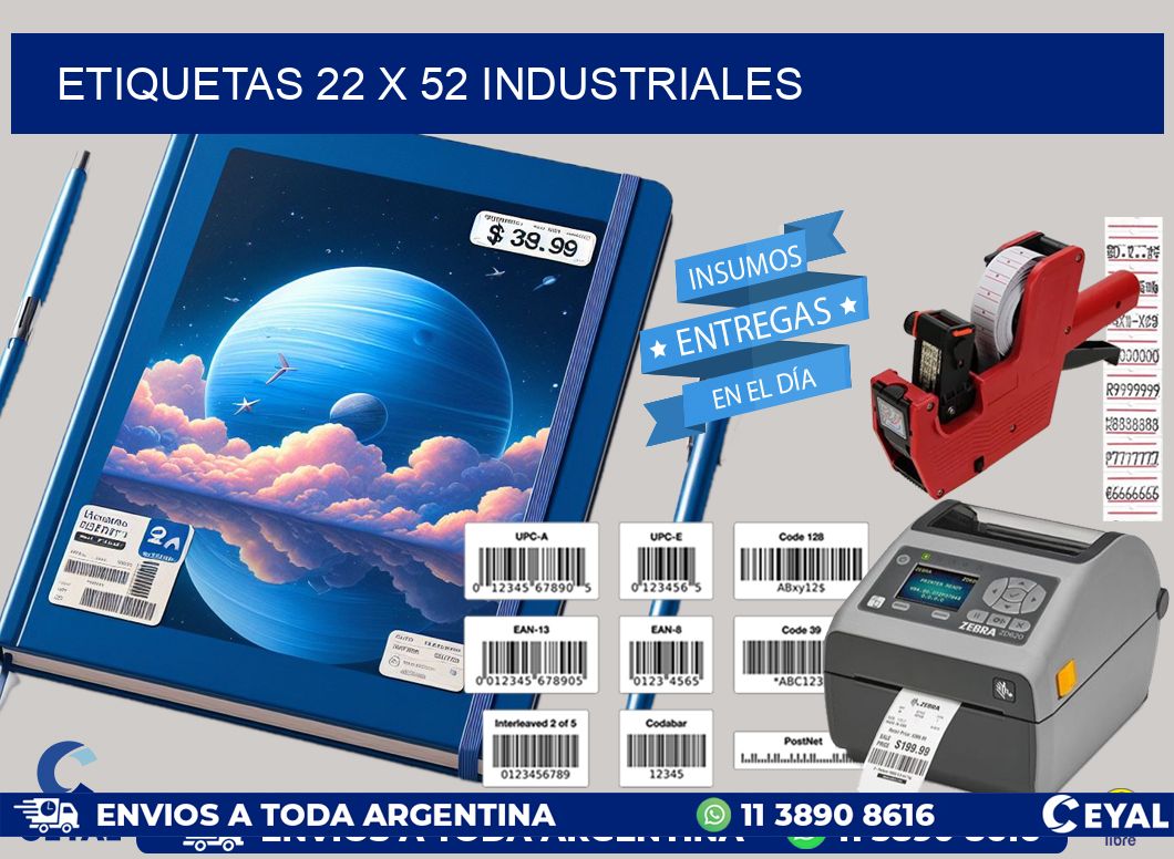ETIQUETAS 22 x 52 INDUSTRIALES