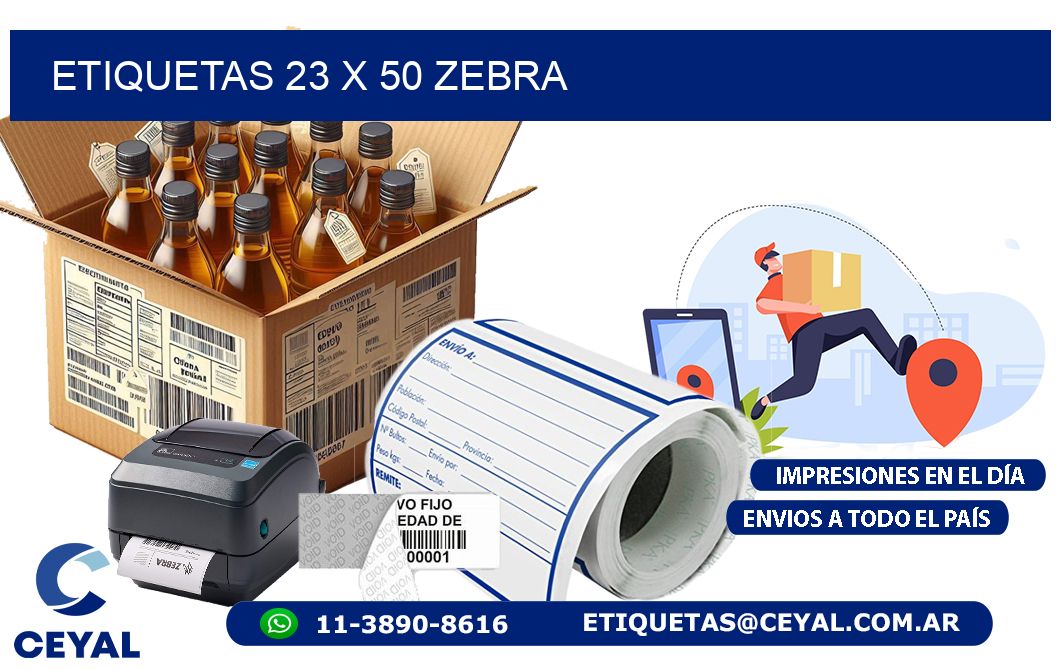 ETIQUETAS 23 x 50 ZEBRA