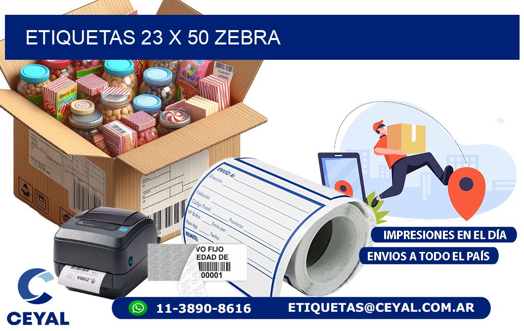 ETIQUETAS 23 x 50 ZEBRA
