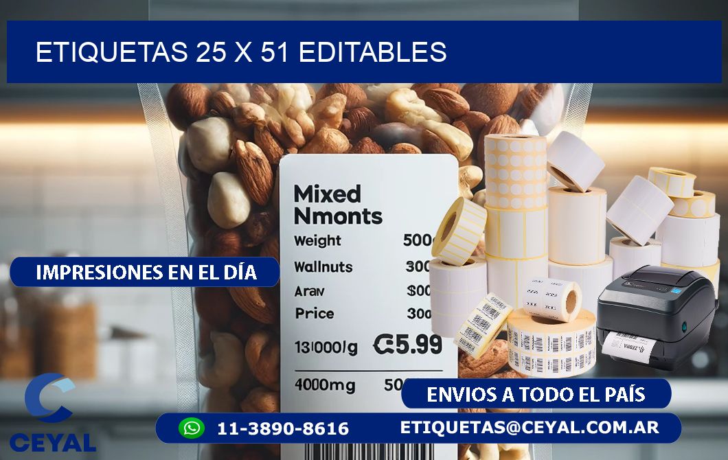 ETIQUETAS 25 x 51 EDITABLES