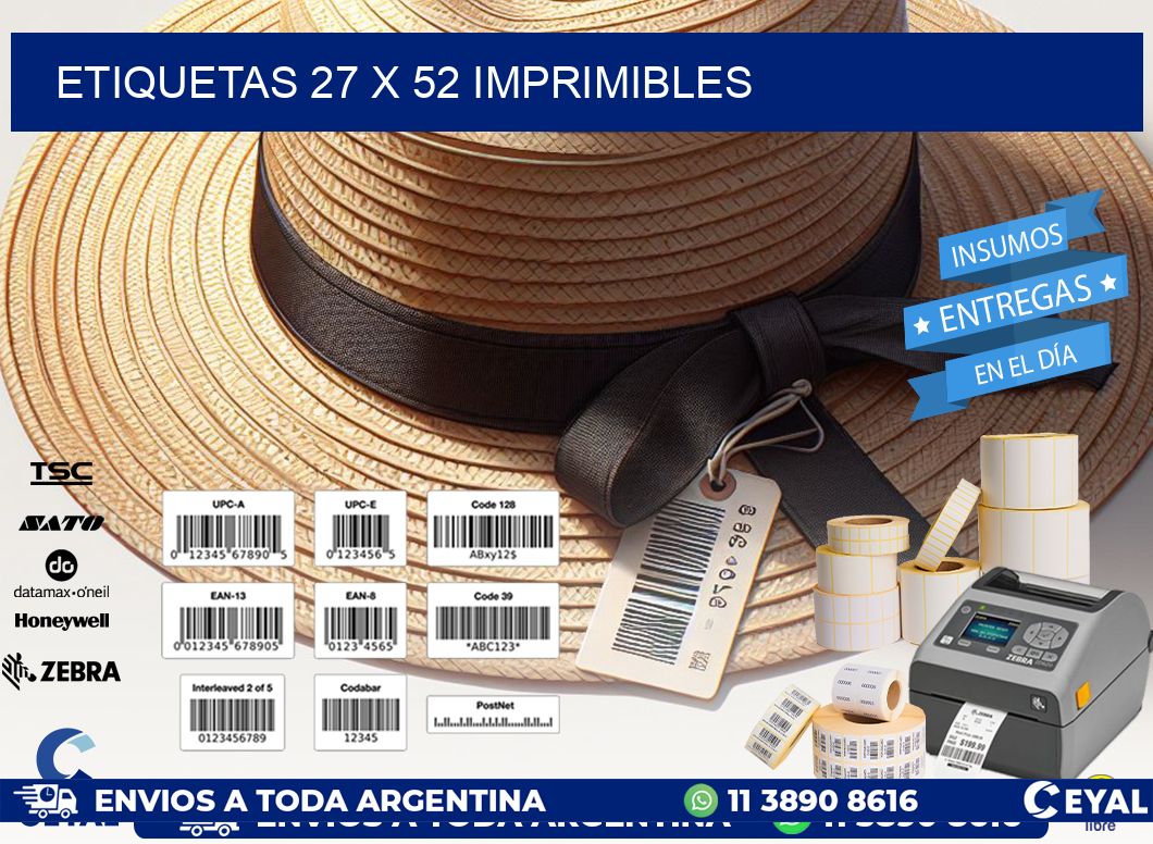 ETIQUETAS 27 x 52 IMPRIMIBLES