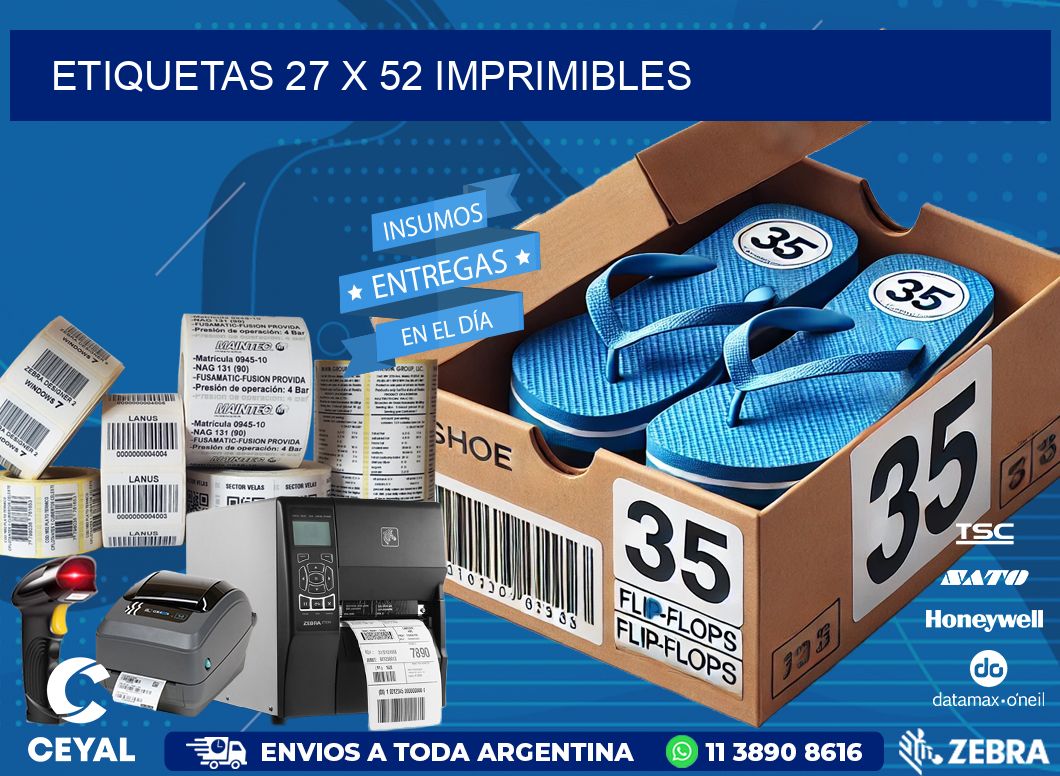 ETIQUETAS 27 x 52 IMPRIMIBLES