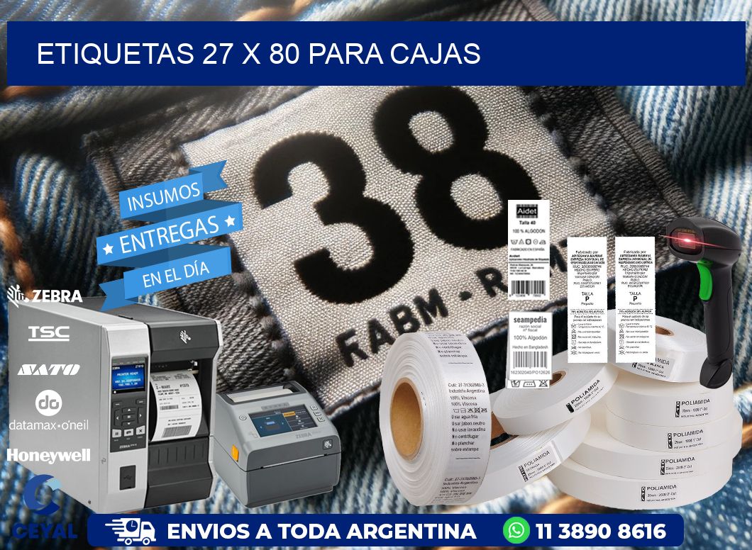 ETIQUETAS 27 x 80 PARA CAJAS