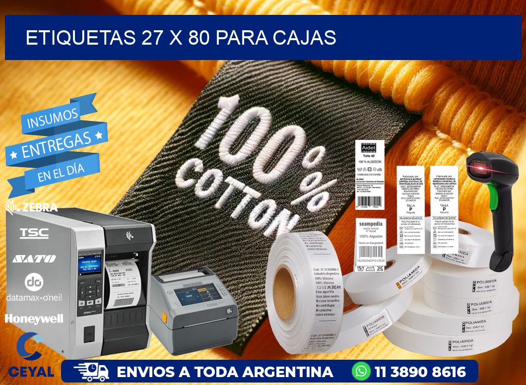 ETIQUETAS 27 x 80 PARA CAJAS