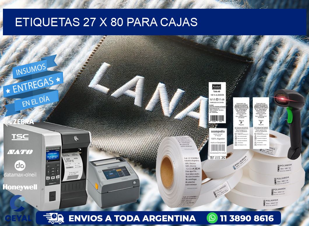 ETIQUETAS 27 x 80 PARA CAJAS