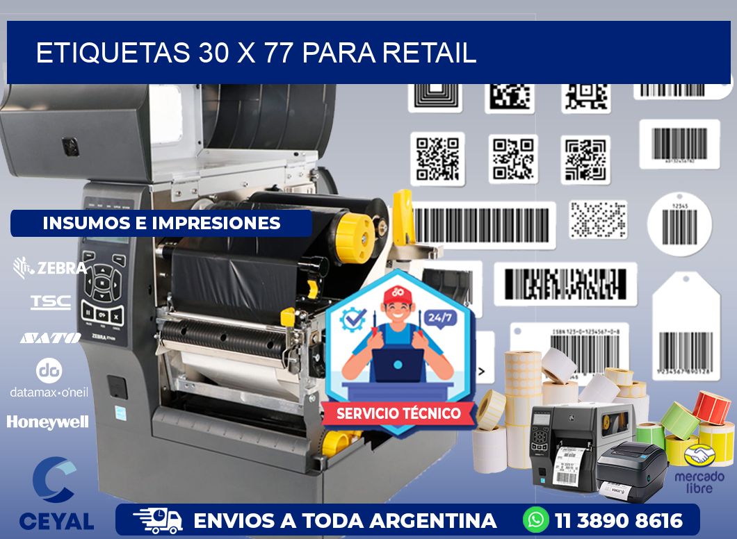 ETIQUETAS 30 x 77 PARA RETAIL