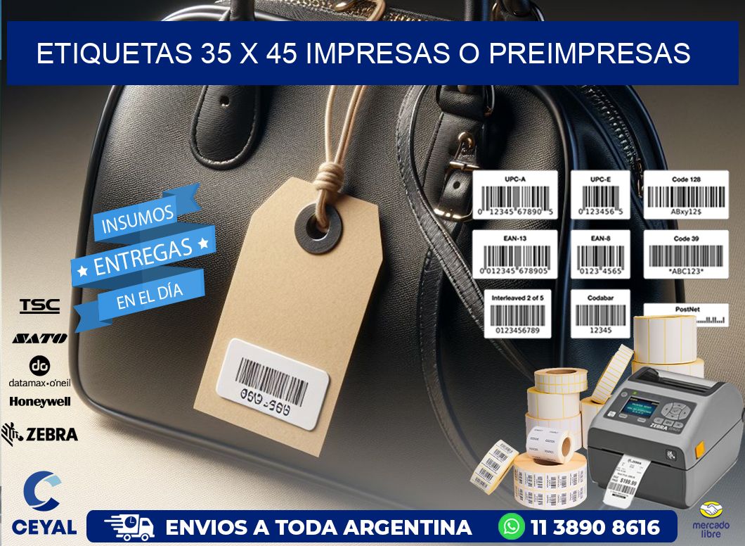 ETIQUETAS 35 x 45 IMPRESAS O PREIMPRESAS