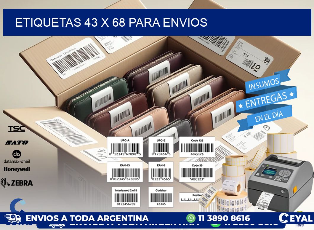 ETIQUETAS 43 x 68 PARA ENVIOS