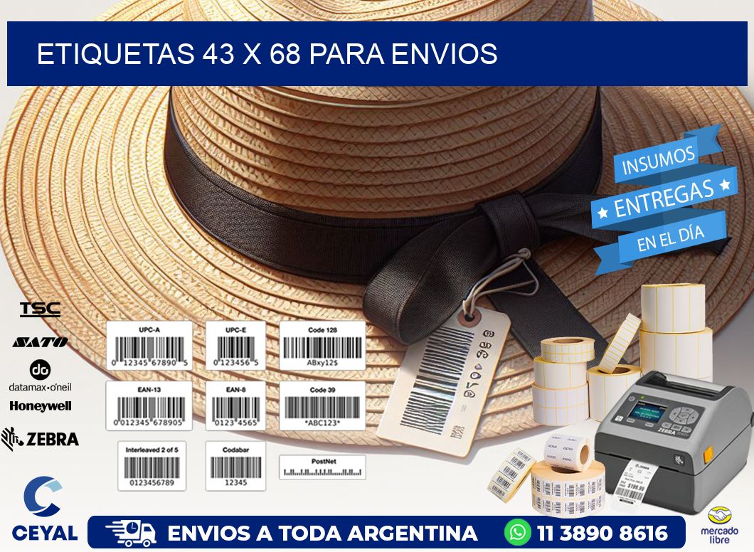 ETIQUETAS 43 x 68 PARA ENVIOS