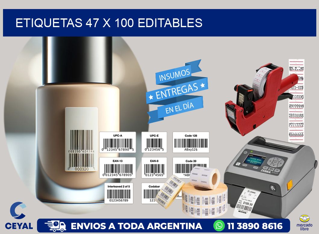 ETIQUETAS 47 x 100 EDITABLES