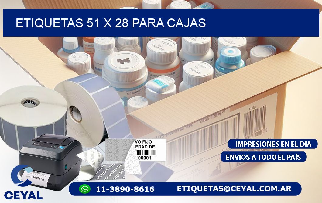 ETIQUETAS 51 x 28 PARA CAJAS