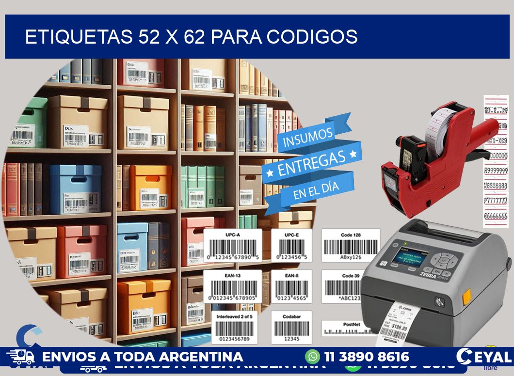ETIQUETAS 52 x 62 PARA CODIGOS
