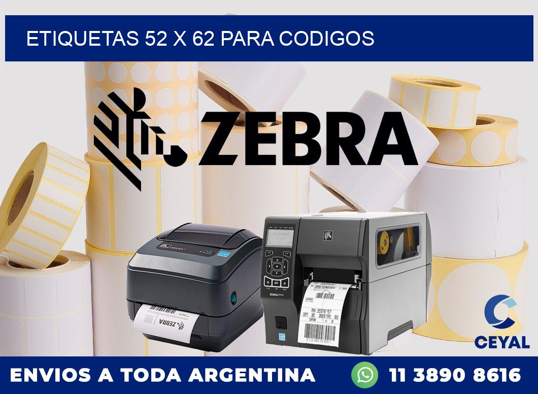 ETIQUETAS 52 x 62 PARA CODIGOS