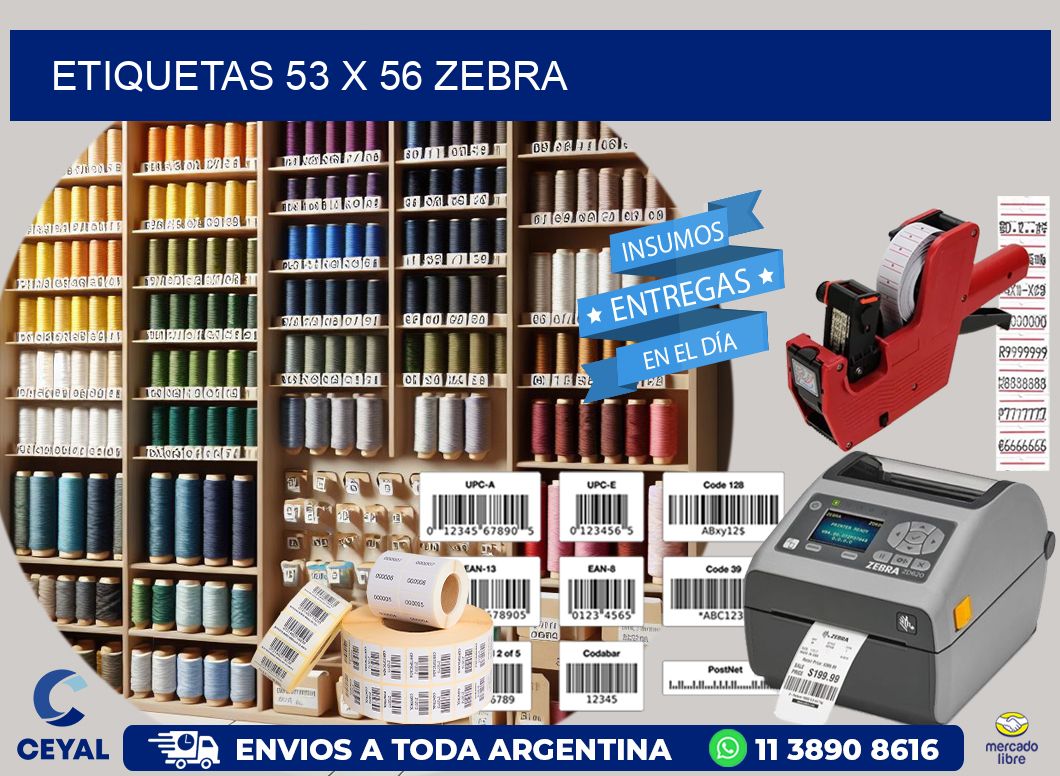 ETIQUETAS 53 x 56 ZEBRA