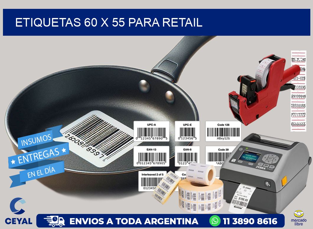 ETIQUETAS 60 x 55 PARA RETAIL