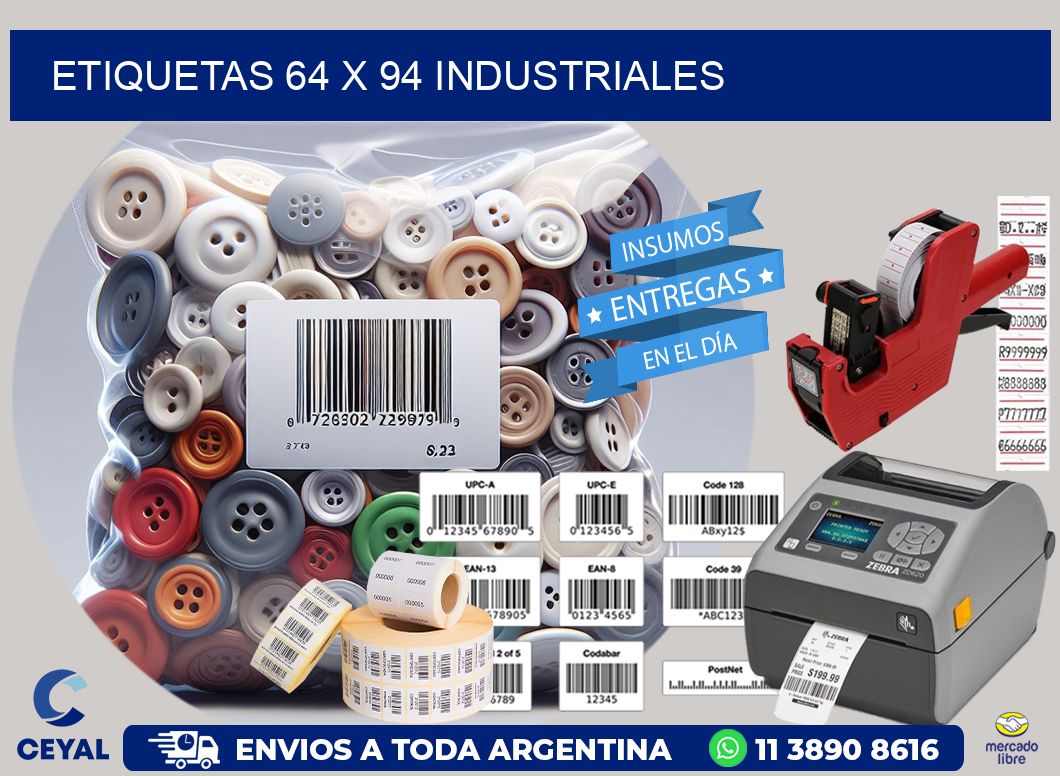 ETIQUETAS 64 x 94 INDUSTRIALES
