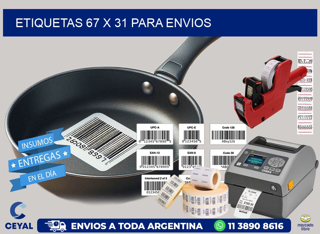 ETIQUETAS 67 x 31 PARA ENVIOS