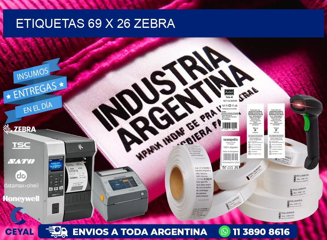 ETIQUETAS 69 x 26 ZEBRA