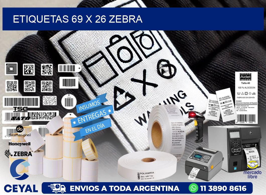 ETIQUETAS 69 x 26 ZEBRA